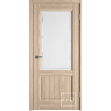 Дверь межкомнатная ВФД Элегант 2 Дуб красный, стекло белое Кристал